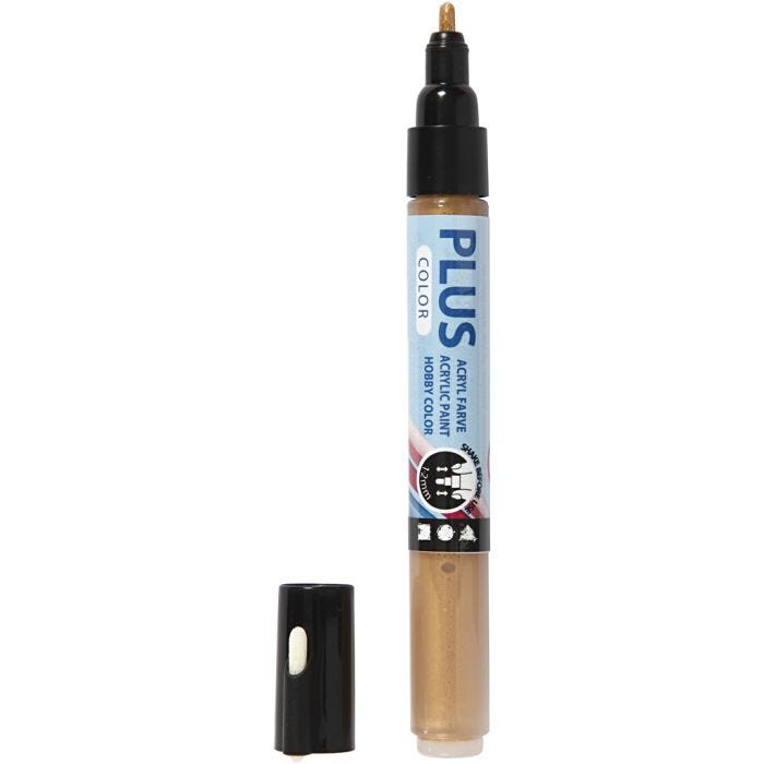 Plus Color Marker, L: 14,5 cm, ampiezza tratto 1-2 mm, oro, 5,5 ml, 1 pz