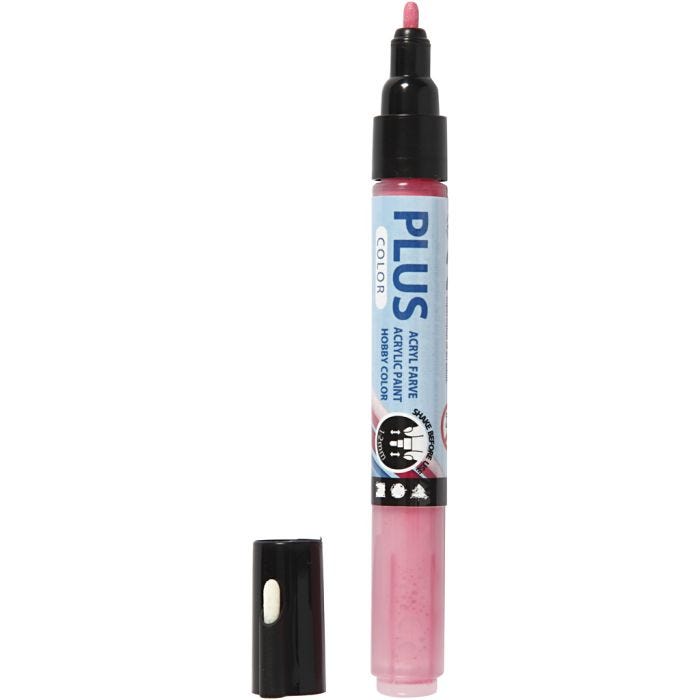 Plus Color Marker, L: 14,5 cm, ampiezza tratto 1-2 mm, fuchsia, 5,5 ml, 1 pz