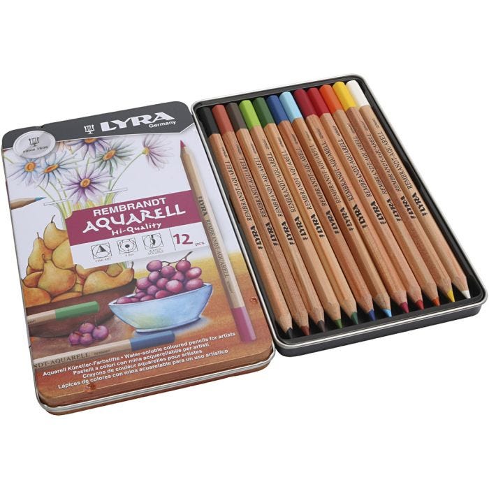 Matite acquerellabili Lyra Rembrandt, colori asst., 12 pz/ 1 conf.