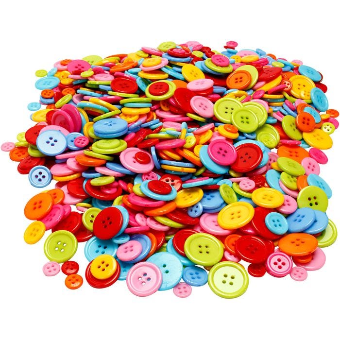 Mix Bottoni, diam 10+15+20+22 mm, 500 g/ 1 conf.