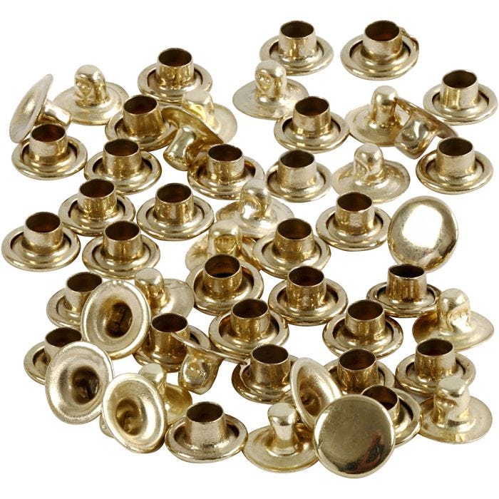 Rivetti, diam 7 mm, ottone, 50 pz/ 1 conf.