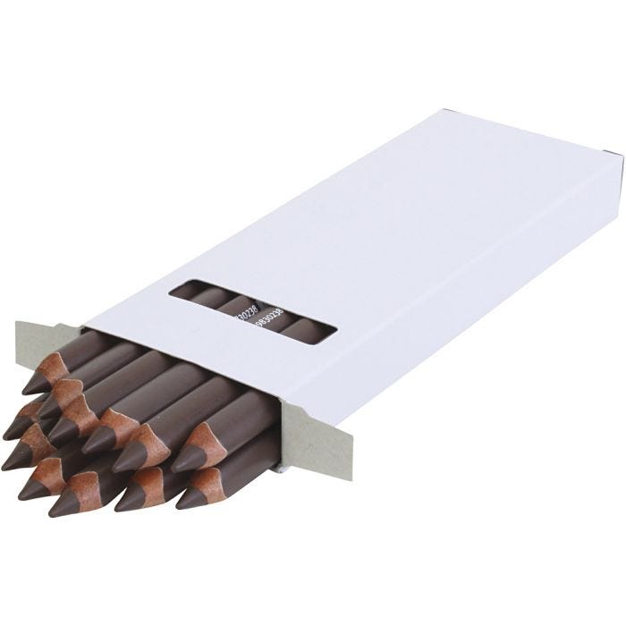 Matite Colorate edu jumbo, spess. 10 mm, mina 6,25 mm, marrone scuro, 12 pz/ 1 conf.