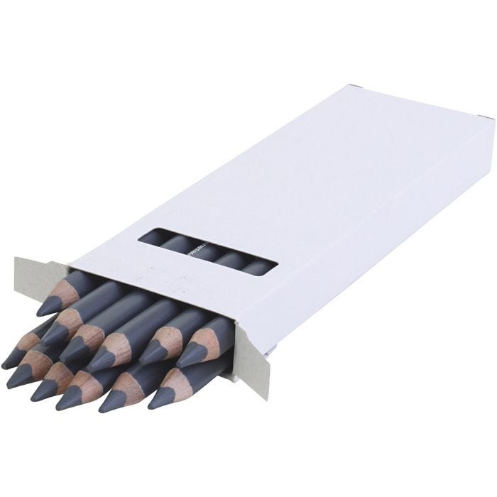 Matite Colorate edu jumbo, spess. 10 mm, mina 6,25 mm, grigio, 12 pz/ 1 conf.