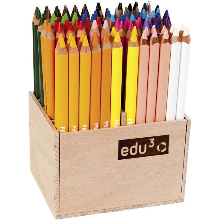 Matite Colorate edu jumbo, spess. 10 mm, mina 6,25 mm, colori asst., 96 pz/ 1 conf.