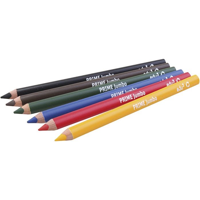 Matite Colorate edu jumbo, spess. 10 mm, mina 6,25 mm, colori asst., 6 pz/ 1 conf.