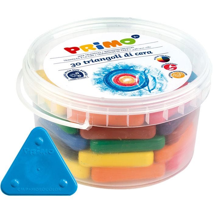 Pastelli a Cera PRIMO, colori asst., 30 pz/ 1 conf.
