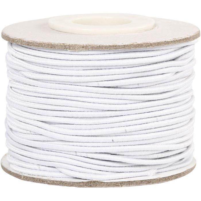 Cordone elastico, spess. 1 mm, bianco, 25 m/ 1 rot.