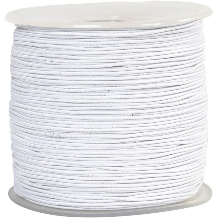 Cordone elastico, spess. 1 mm, bianco, 250 m/ 1 rot.