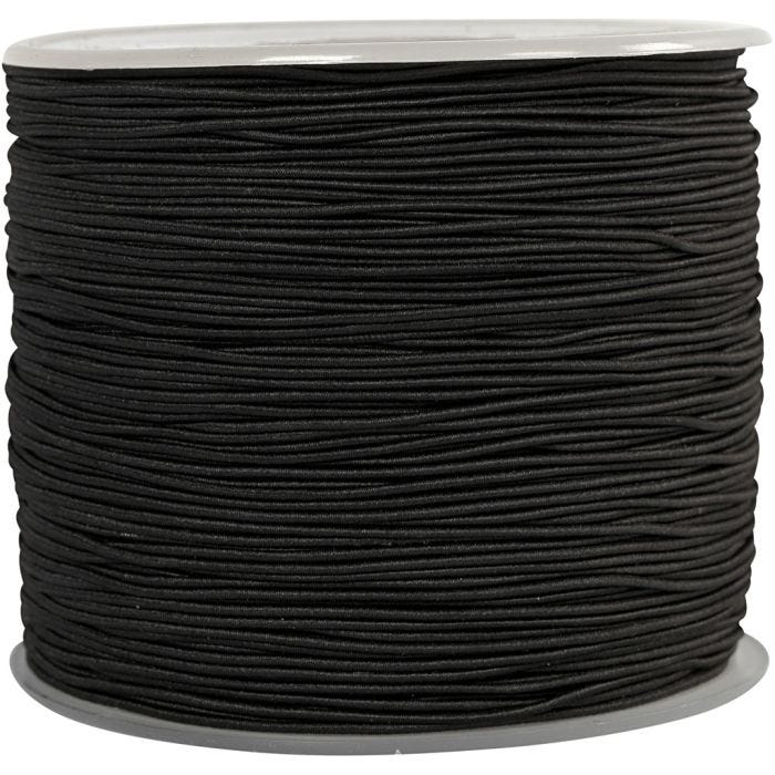 Cordone elastico, spess. 1 mm, nero, 250 m/ 1 rot.