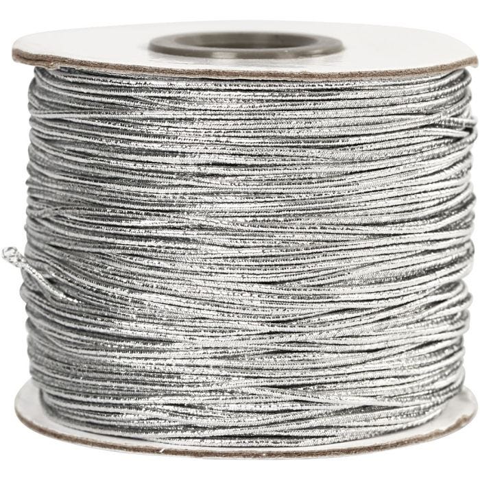 Corda elastica, spess. 1 mm, argento, 100 m/ 1 rot.