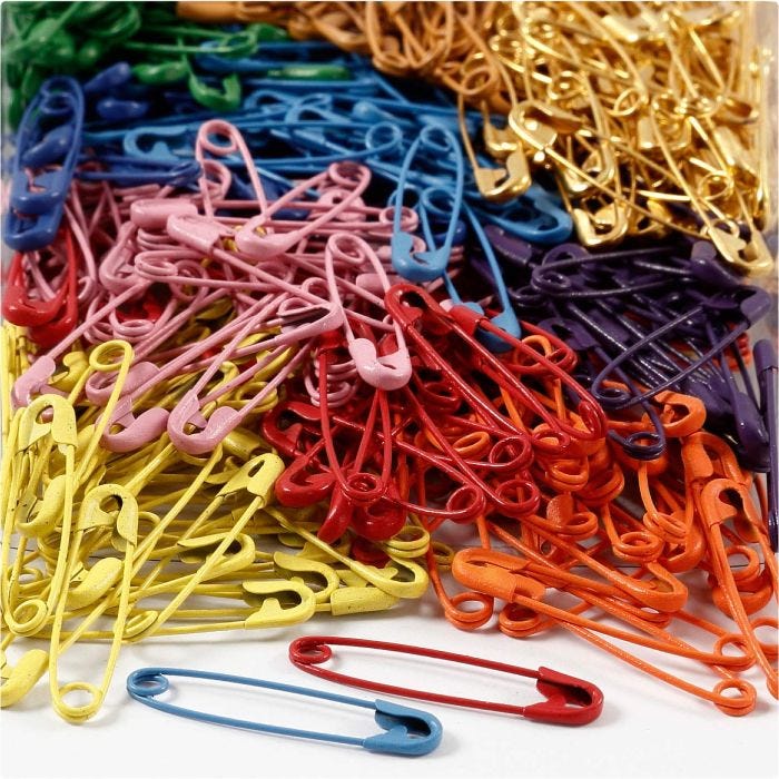 Spille da balia , L: 34 mm, spess. 0,8-1,00 mm, 10x100 pz/ 1 conf.