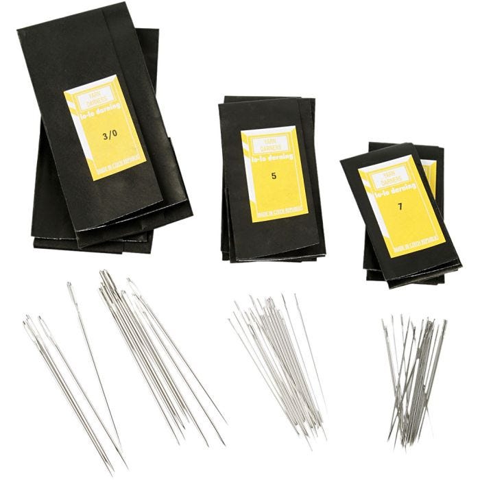 Aghi da rammendo - assortimento, dim. 3/0+5+7, L: 48-65 mm, 150 pz/ 1 conf.