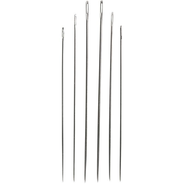 Aghi da rammendo, dim. 1-5, argento, 6 pz/ 1 conf.