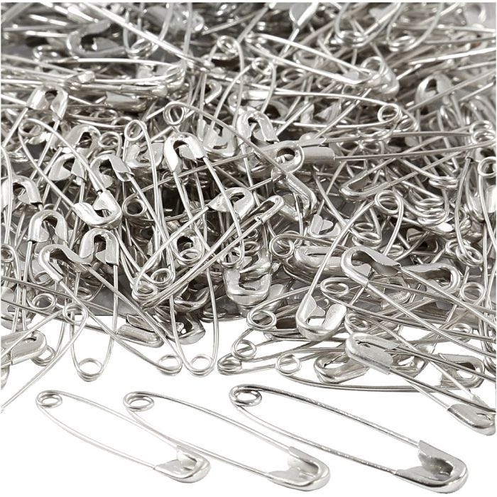 Spille da balia, L: 28+31+36 mm, spess. 0,7-0,8 mm, argento, 600 pz/ 1 conf.