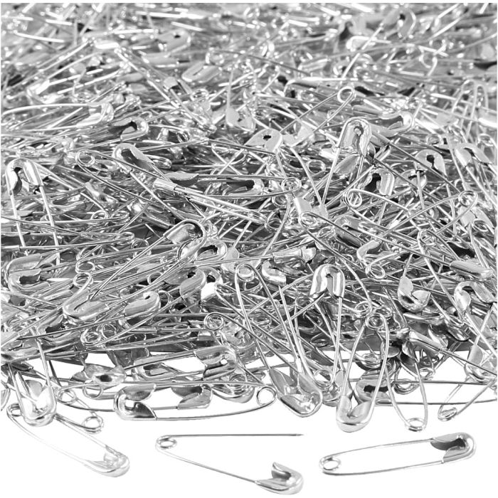 Spille da balia, L: 22 mm, spess. 0,6 mm, argento, 500 pz/ 1 conf.