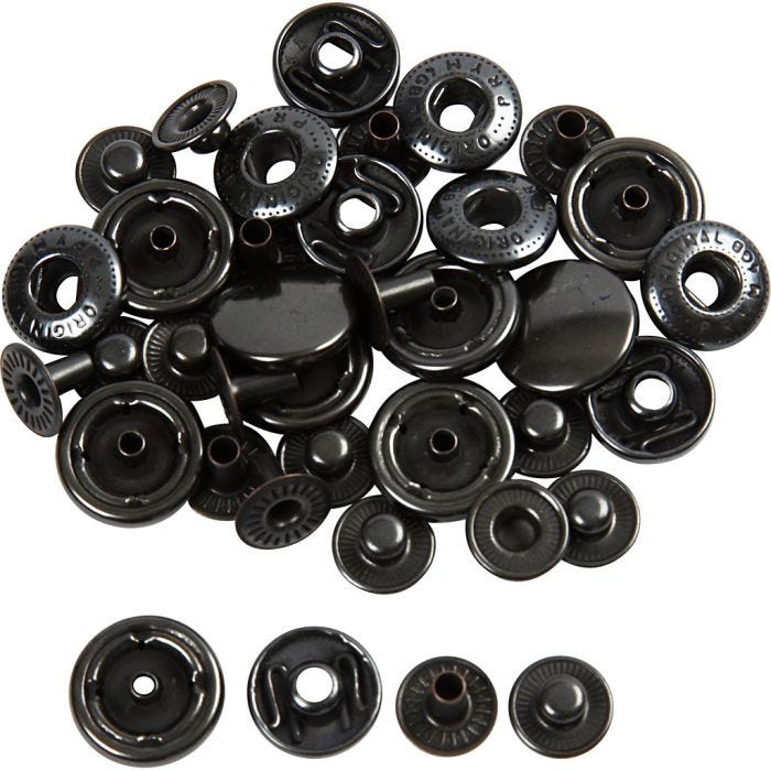 Bottone automatico - ricambio, diam 15 mm, 10 pz/ 1 conf.