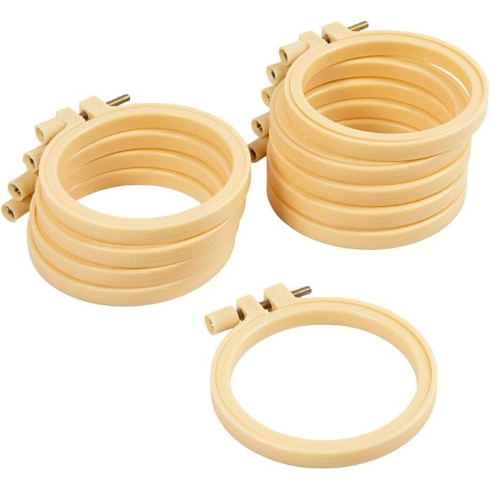 Telaio da ricamo, Rotondo, diam 9,5 cm, 10 pz/ 1 conf.