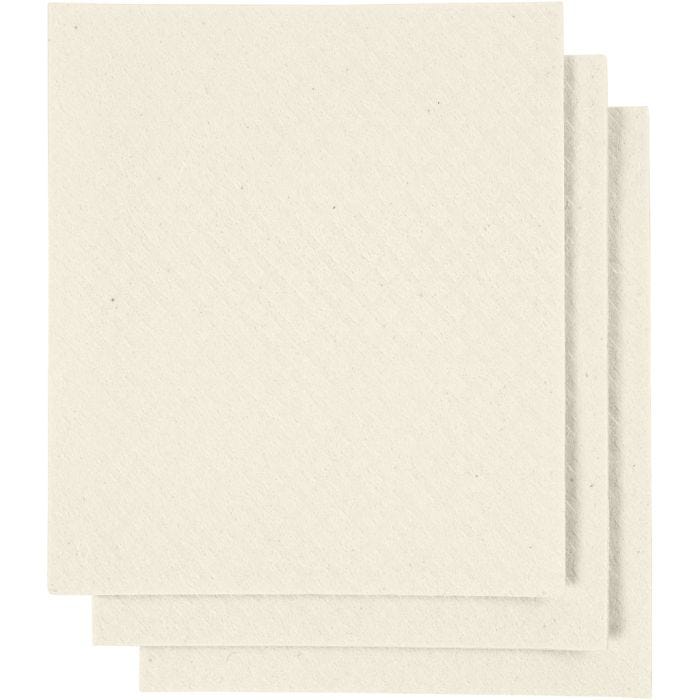 Panno in spugna, misura 17x19,5 cm, avorio, 3 pz/ 1 conf.