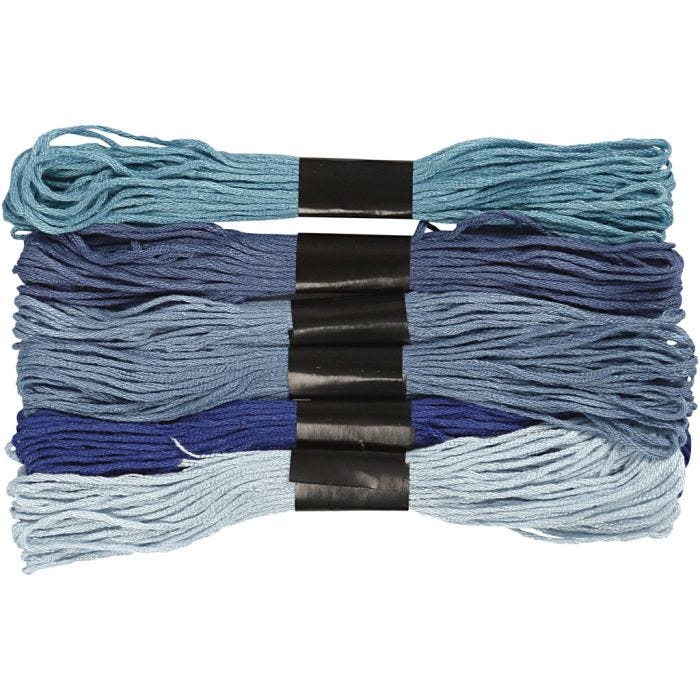 Filo da Ricamo, spess. 1 mm, armonia blu, 6 pacch./ 1 conf.