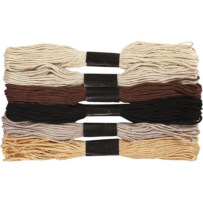 Filo da Ricamo, spess. 1 mm, natural, 6 pacch./ 1 conf.