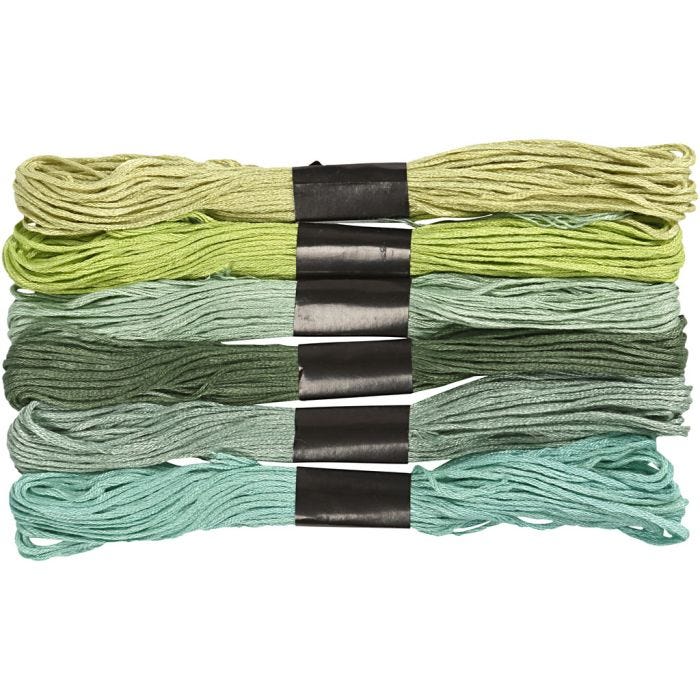 Filo da Ricamo, spess. 1 mm, verde, 6 pacch./ 1 conf.