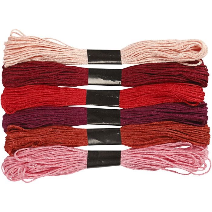 Filo da Ricamo, spess. 1 mm, armonia rosso, 6 pacch./ 1 conf.