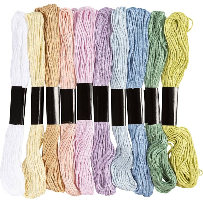 Filo da Ricamo, spess. 1 mm, colori pastello, 10x8 m/ 1 conf.