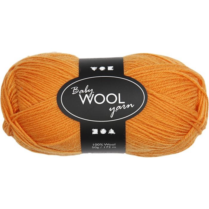Filato Baby, L: 172 M, arancio, 50 g/ 1 gom.