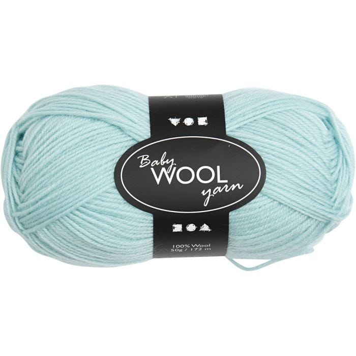 Filato Baby, L: 172 M, verde menta, 50 g/ 1 gom.
