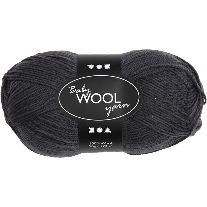 Filato Baby, L: 172 M, grigio scuro, 50 g/ 1 gom.