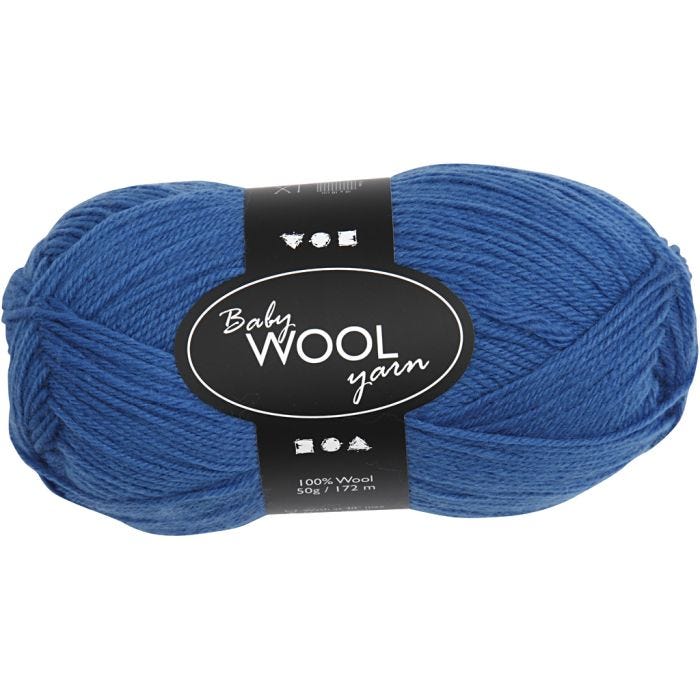 Filato Baby, L: 172 M, blu, 50 g/ 1 gom.