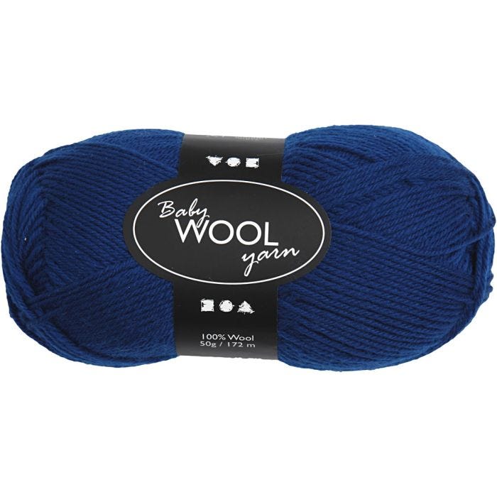 Filato Baby, L: 172 M, blu scuro, 50 g/ 1 gom.