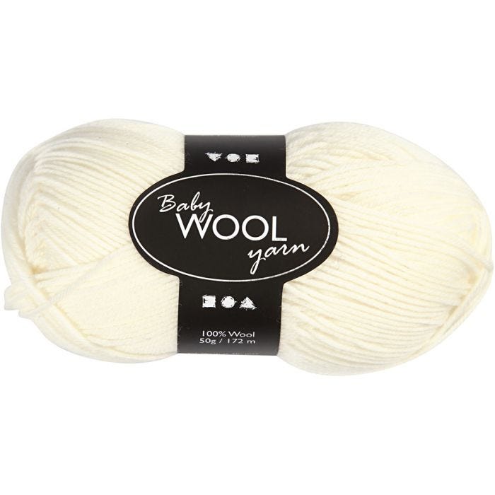 Filato Baby, L: 172 M, panna, 50 g/ 1 gom.