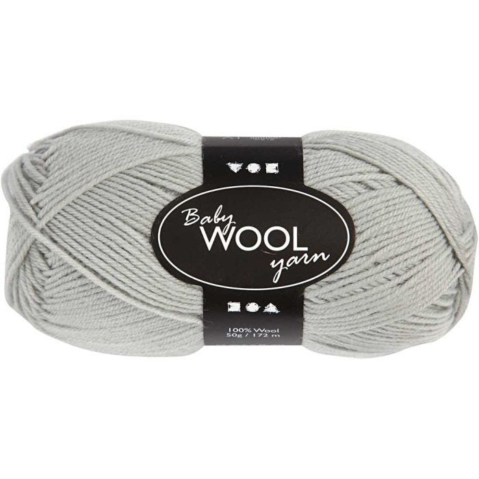 Filato Baby, L: 172 M, grigio chiaro, 50 g/ 1 gom.