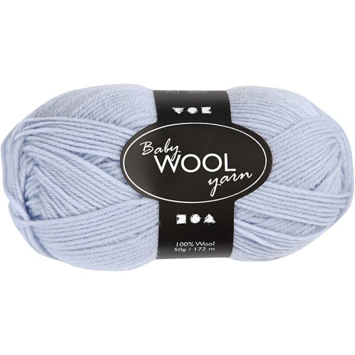 Filato Baby, L: 172 M, azzurro, 50 g/ 1 gom.
