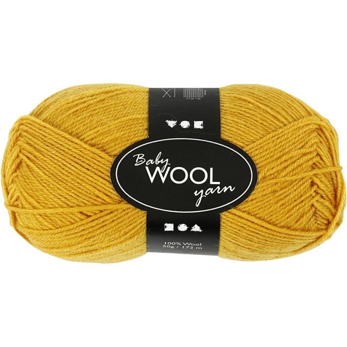 Filato Baby, L: 172 M, giallo scuro, 50 g/ 1 gom.