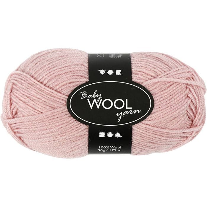 Filato Baby, L: 172 M, rosa pallido, 50 g/ 1 gom.