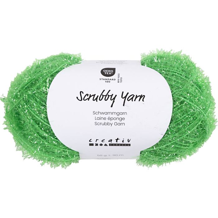 Filato per spugna, L: 90 M, verde, 50 g/ 1 gom.