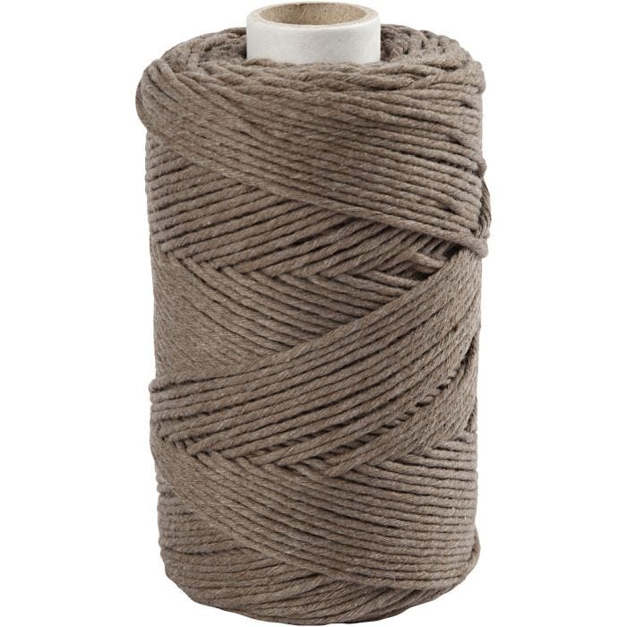Corda per Macramé, L: 198 M, diam 2 mm, marrone chiaro, 330 g/ 1 rot.
