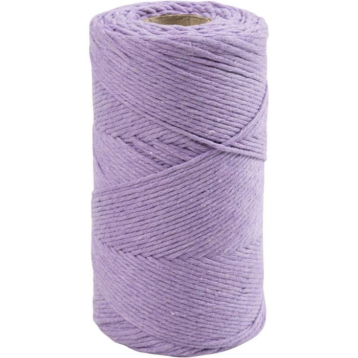 Corda per Macramé, L: 198 M, diam 2 mm, viola, 330 g/ 1 rot.