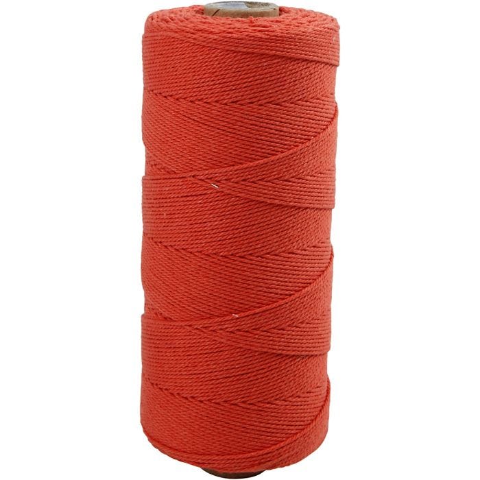 Corda in poliestere, L: 315 M, spess. 1 mm, Qualità sottile 12/12, arancio, 220 g/ 1 gom.