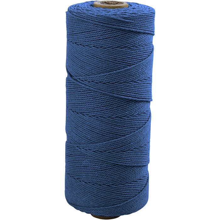 Corda in poliestere, L: 315 M, spess. 1 mm, Qualità sottile 12/12, blu, 220 g/ 1 gom.