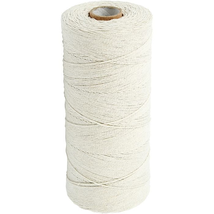 Filo di cotone, L: 700 M, Qualità extra sottile 12/6, natural chiaro, 250 g/ 1 gom.