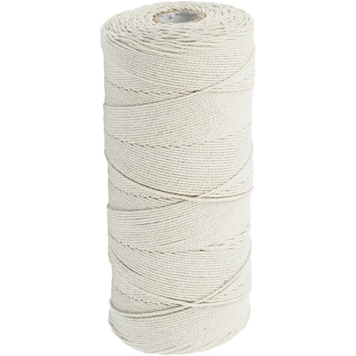 Corda in poliestere, L: 315 M, spess. 1 mm, Qualità sottile 12/12, natural chiaro, 220 g/ 1 gom.