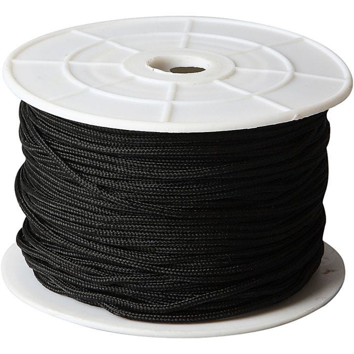 Corda in Poliestere, spess. 1,8 mm, nero, 50 m/ 1 rot.
