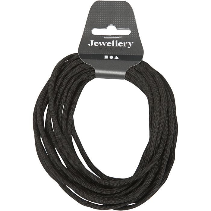 Corda di Nylon, L: 5 mm, nero, 4 m/ 1 rot.