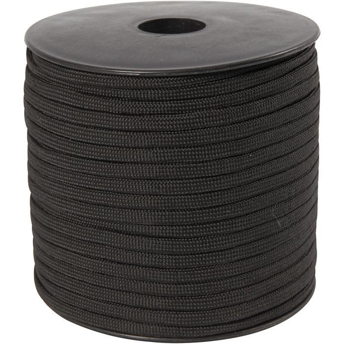 Corda di Nylon, L: 5 mm, nero, 50 m/ 1 rot.