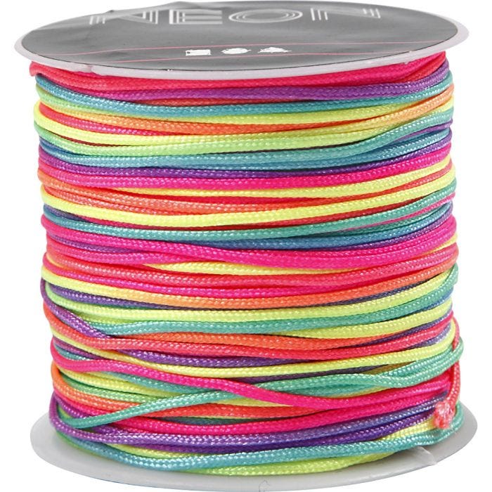 Corda di nylon, spess. 1 mm, colori neon, 28 m/ 1 rot.
