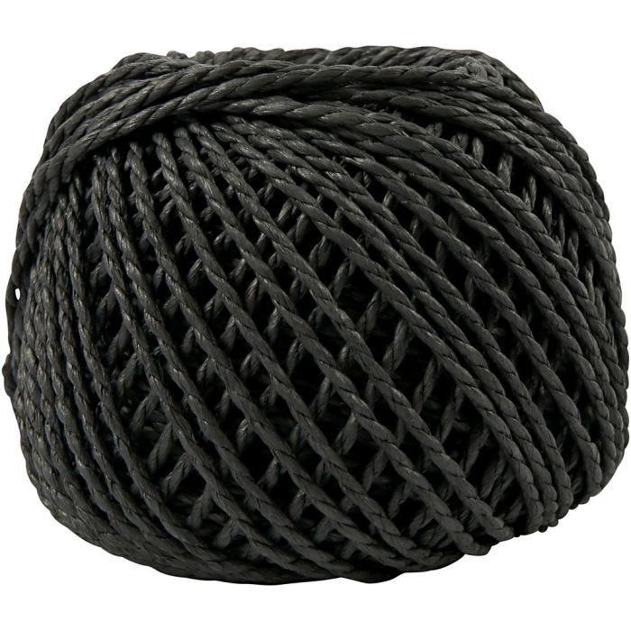 Filo di Carta, spess. 2,5-3 mm, nero, 150 g, 40 m/ 1 gom.