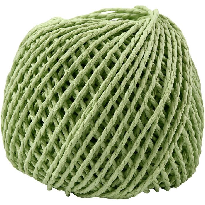 Filo di Carta, spess. 2,5-3 mm, verde chiaro, 150 g, 40 m/ 1 gom.